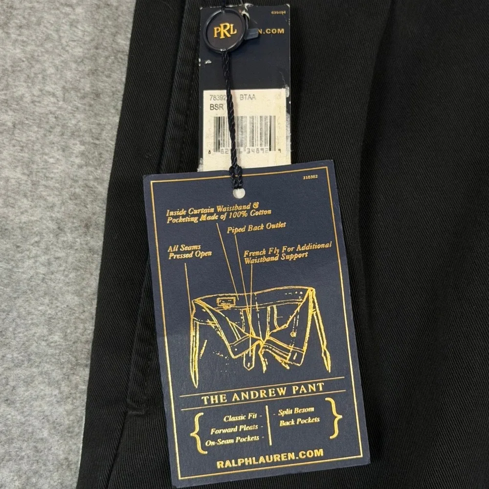 NWT Vintage Polo Ralph Lauren Andrew Pant Mens Two-Pleated Chino Trousers 42Tx35